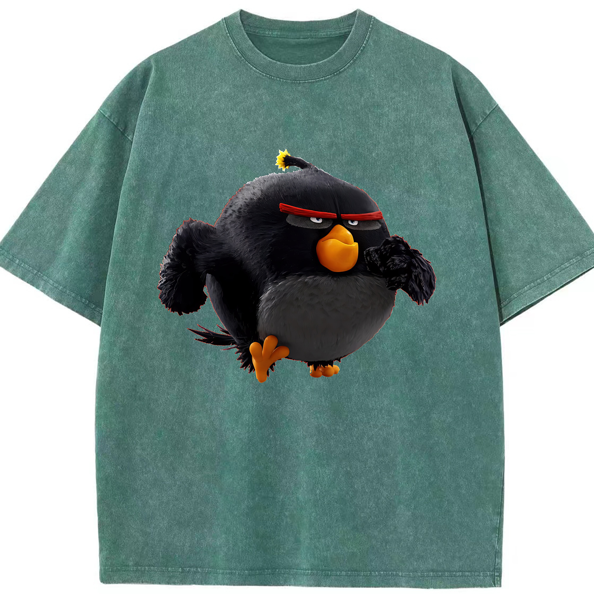 （画像用） Angry Birds アングリーバード 綿100% ヴィンテージ風 半袖Tシャツ（フロントプリント）